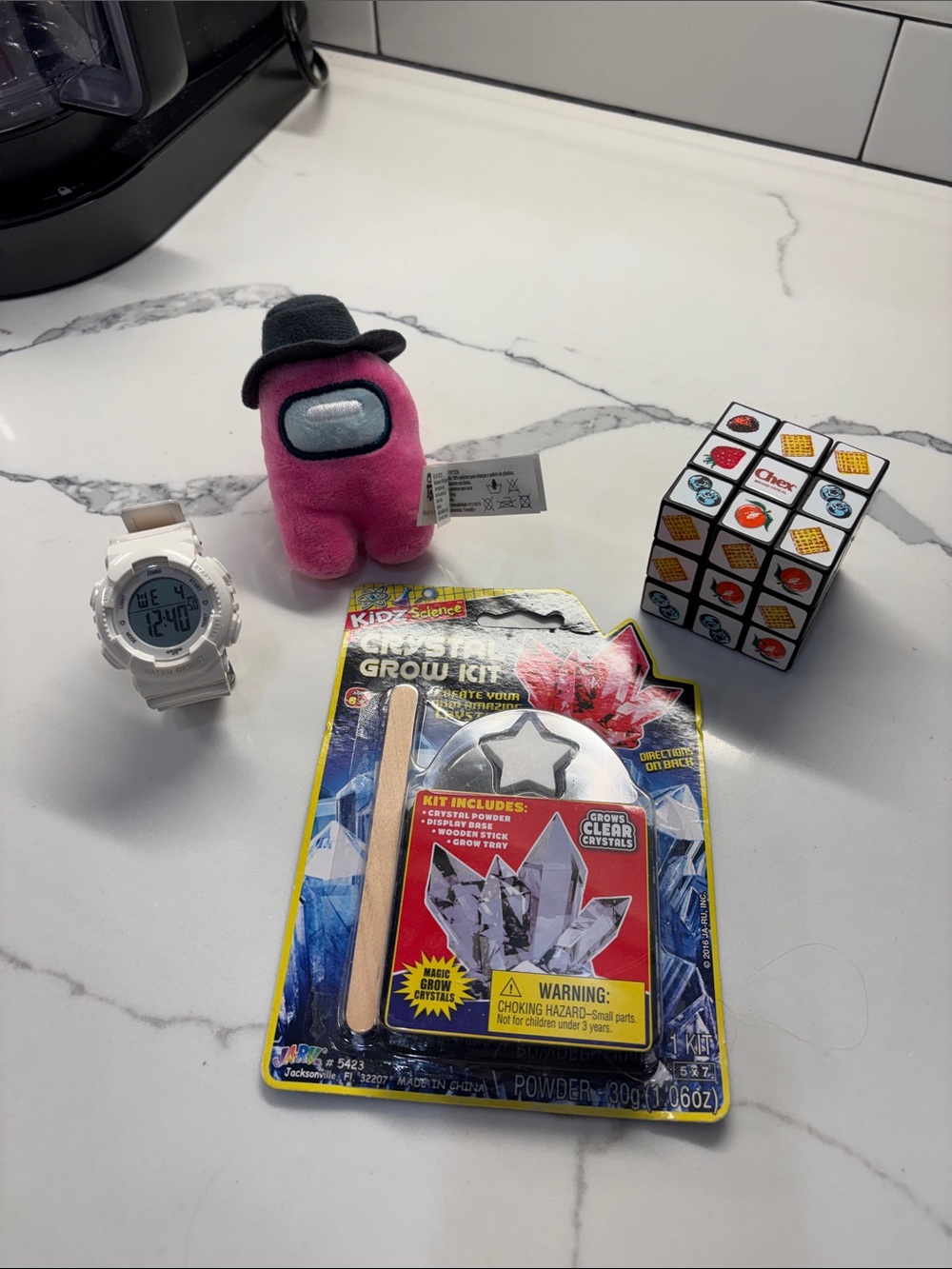 Kids Toys and White Digital Watch for Children